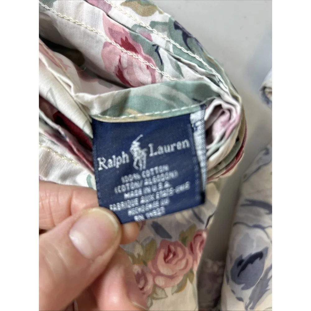 Vintage RALPH LAUREN ALLISON FLORAL 6PC KING SHEET‎ SET flat/fitted / shams